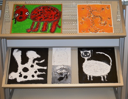 Radovi izloženi u prostoru Hrvatske knjižnice za slijepe