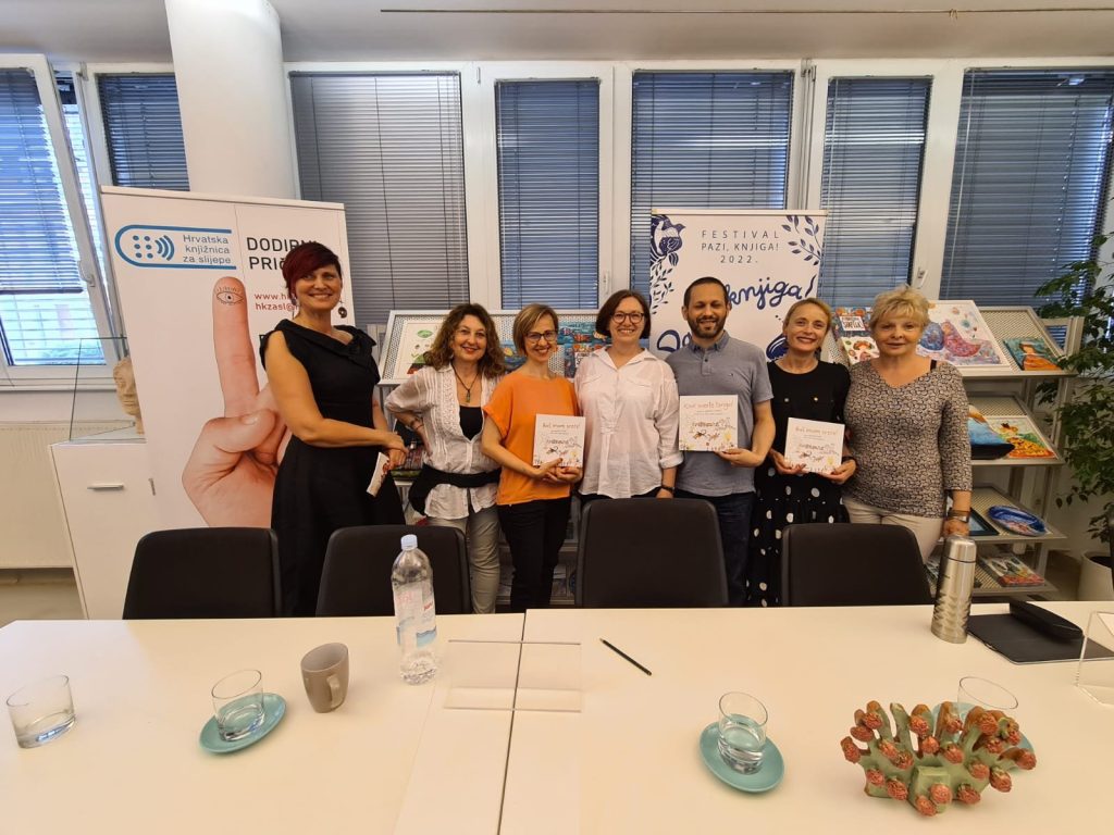 Ravnateljica Karolina Zlatar Radigović, Ana Đokić, prevoditeljica Anda Bukvić Pažin, Snježana Sabljak, autor slikovnice Lawrence Schimel, Ksenija Banović, Ljerka Dinjar